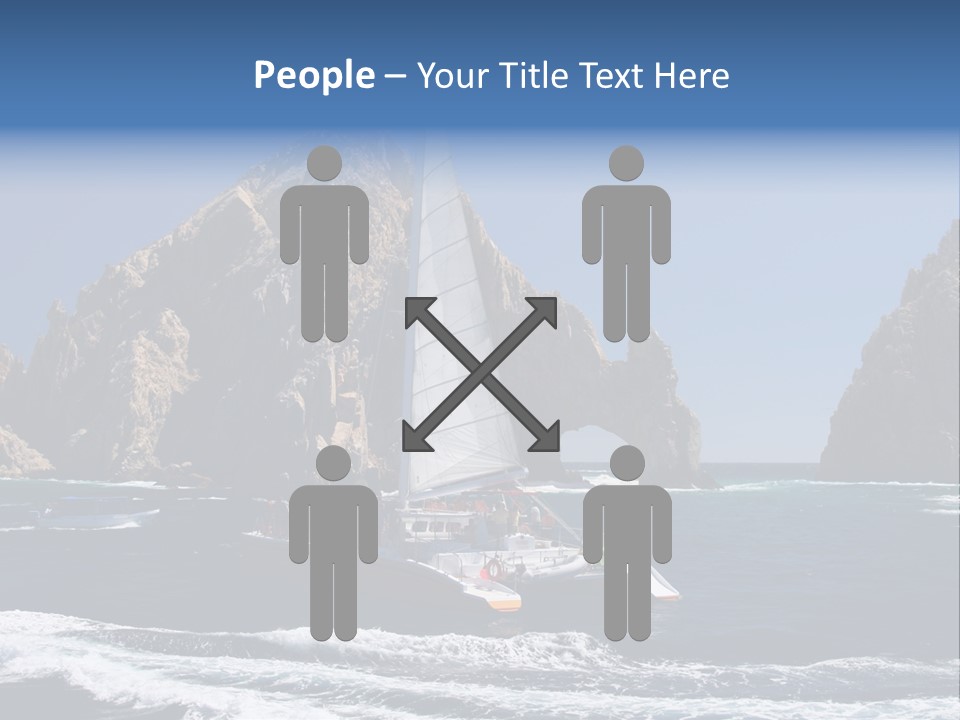 A Sailboat In The Ocean With Rocks In The Background PowerPoint Template