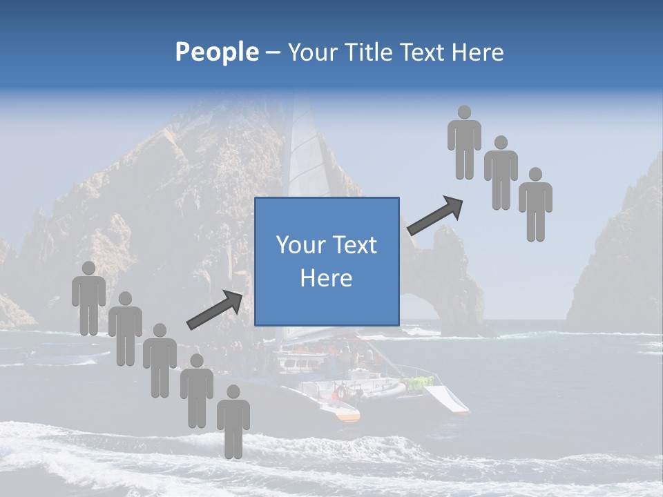 A Sailboat In The Ocean With Rocks In The Background PowerPoint Template