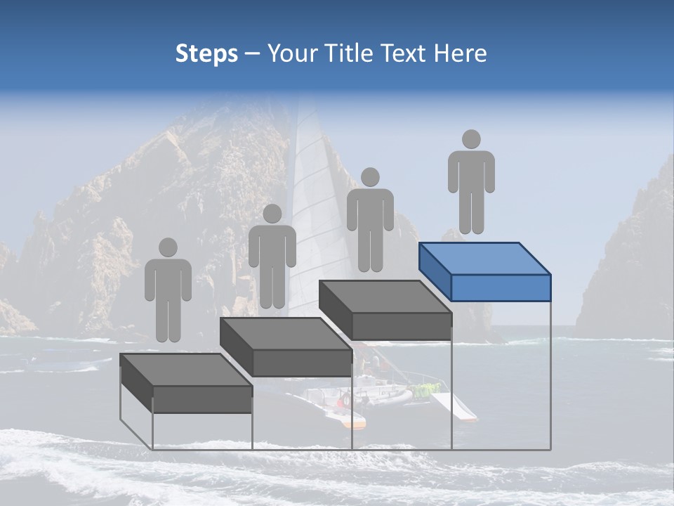 A Sailboat In The Ocean With Rocks In The Background PowerPoint Template