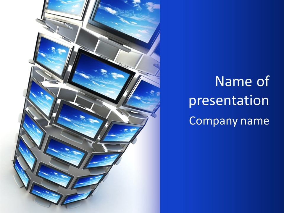 Global Television Concept 3D Rendering PowerPoint Template