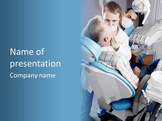 Dental Background: Work In Clinic (Operation, Tooth Replacement) PowerPoint Template