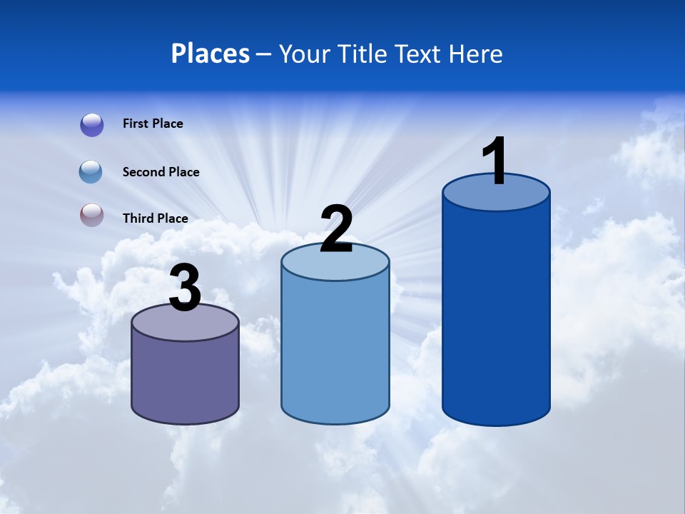 A Blue Sky With Clouds And Sun Rays PowerPoint Template