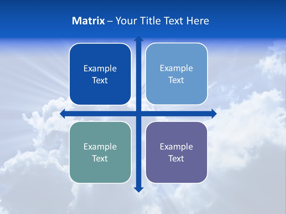 A Blue Sky With Clouds And Sun Rays PowerPoint Template