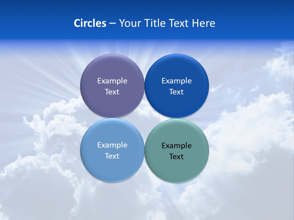 A Blue Sky With Clouds And Sun Rays PowerPoint Template