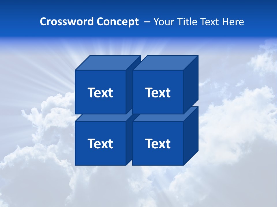 A Blue Sky With Clouds And Sun Rays PowerPoint Template