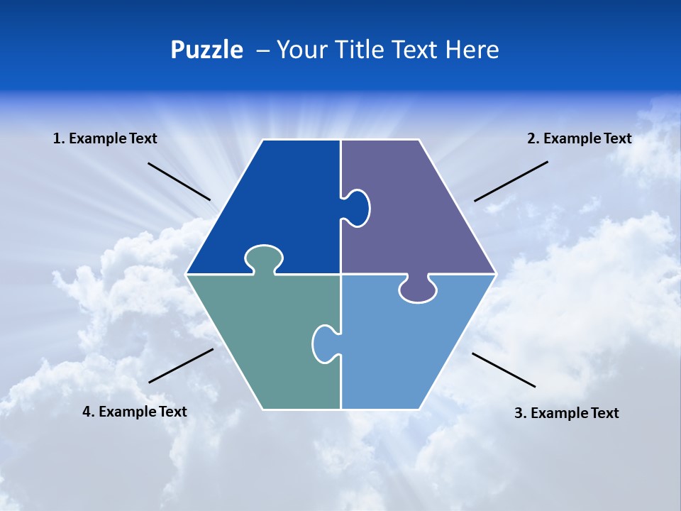 A Blue Sky With Clouds And Sun Rays PowerPoint Template