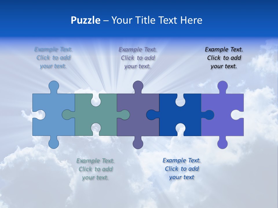 A Blue Sky With Clouds And Sun Rays PowerPoint Template