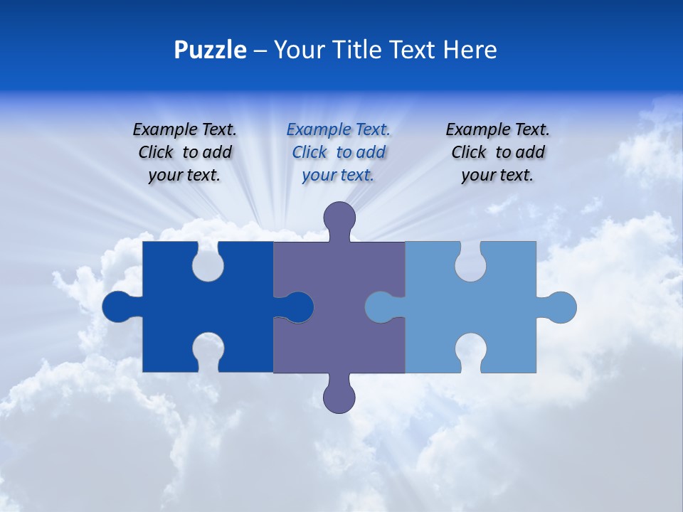 A Blue Sky With Clouds And Sun Rays PowerPoint Template