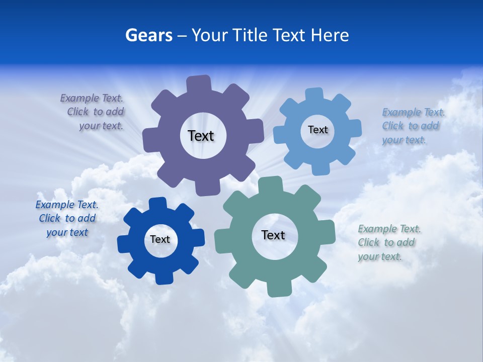 A Blue Sky With Clouds And Sun Rays PowerPoint Template