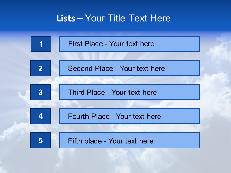 A Blue Sky With Clouds And Sun Rays PowerPoint Template
