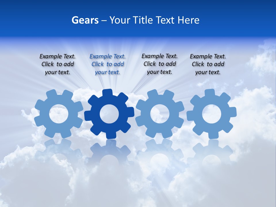 A Blue Sky With Clouds And Sun Rays PowerPoint Template