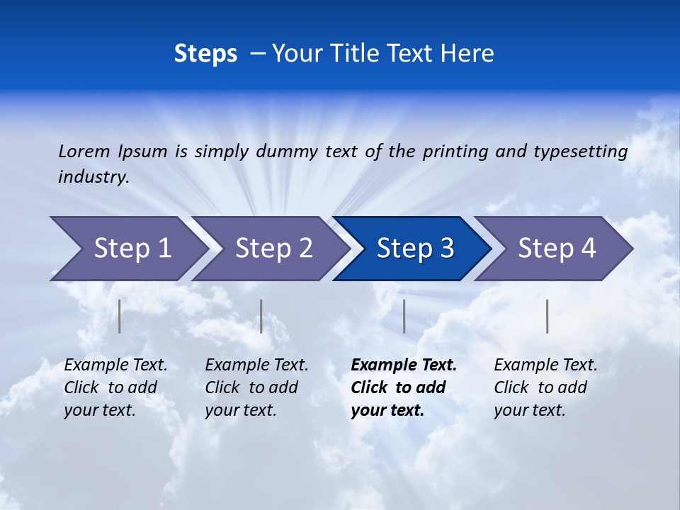A Blue Sky With Clouds And Sun Rays PowerPoint Template