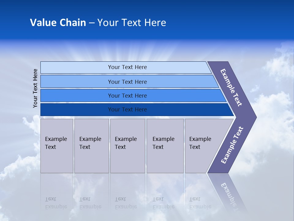 A Blue Sky With Clouds And Sun Rays PowerPoint Template