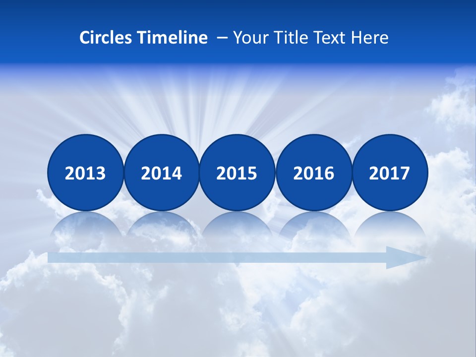 A Blue Sky With Clouds And Sun Rays PowerPoint Template