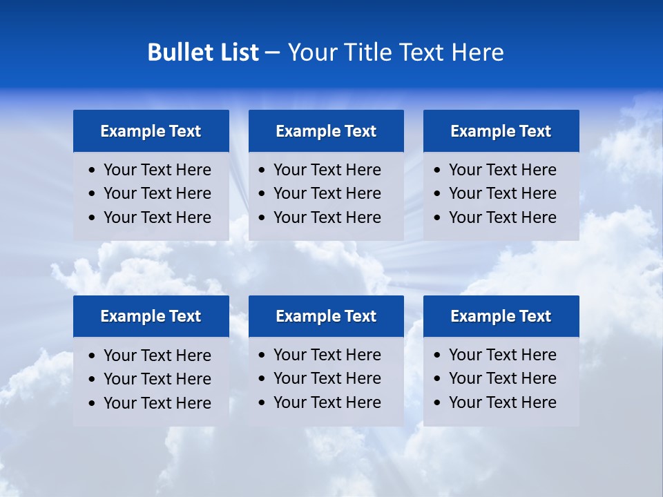 A Blue Sky With Clouds And Sun Rays PowerPoint Template