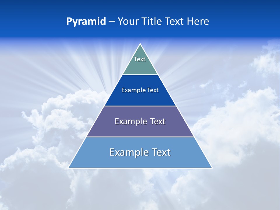 A Blue Sky With Clouds And Sun Rays PowerPoint Template