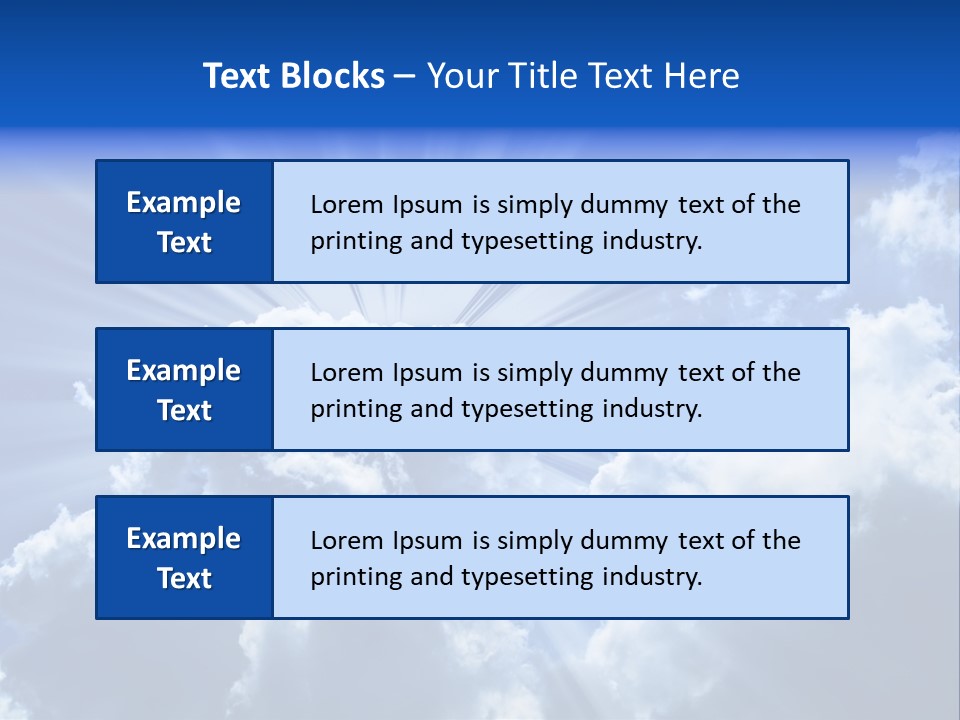 A Blue Sky With Clouds And Sun Rays PowerPoint Template