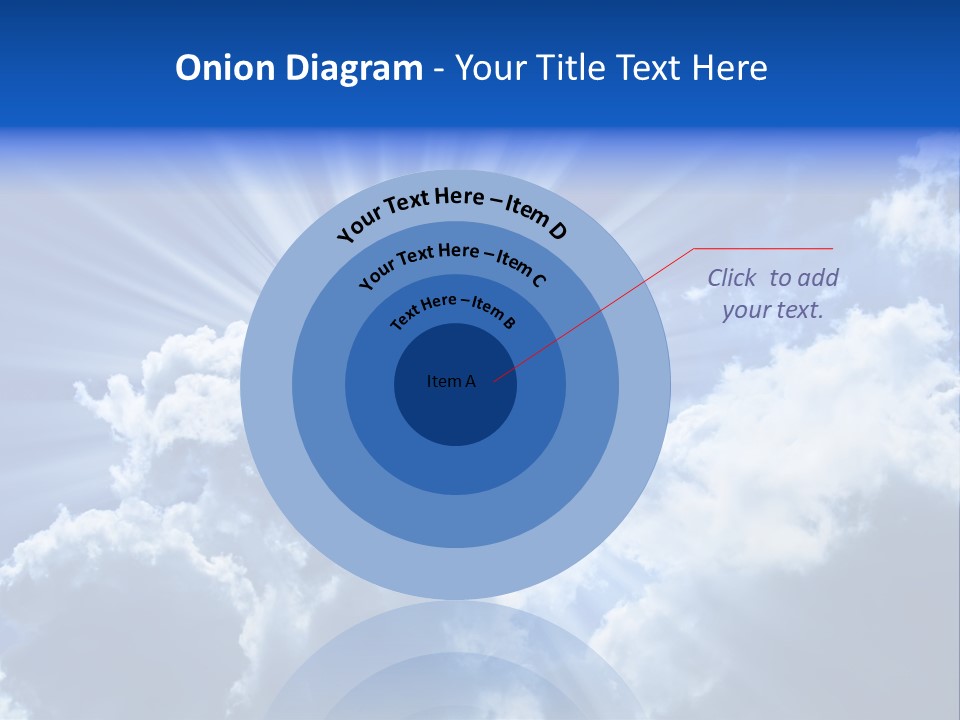 A Blue Sky With Clouds And Sun Rays PowerPoint Template