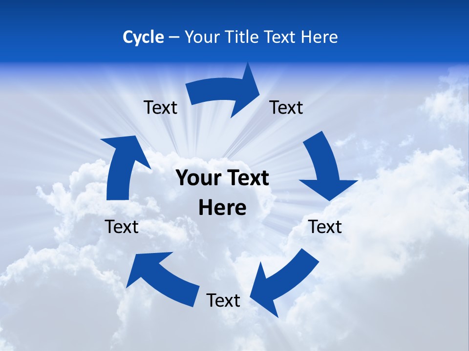 A Blue Sky With Clouds And Sun Rays PowerPoint Template