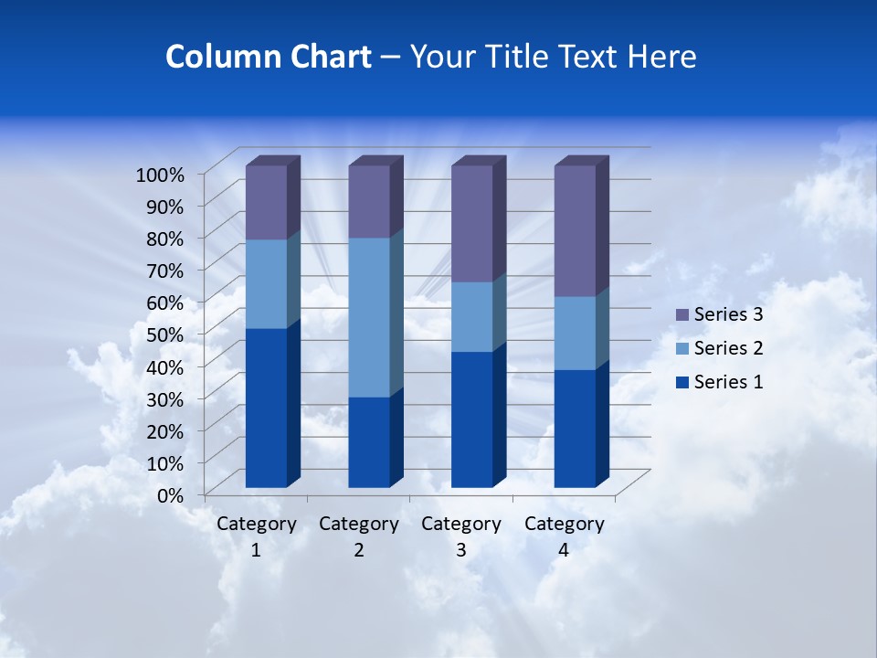 A Blue Sky With Clouds And Sun Rays PowerPoint Template