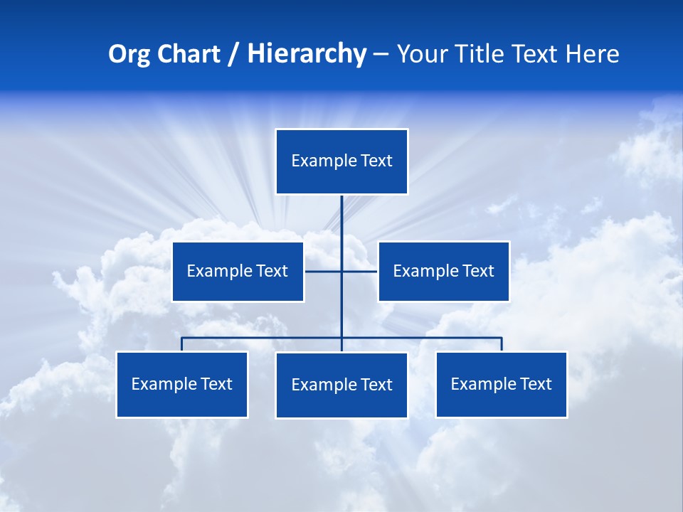 A Blue Sky With Clouds And Sun Rays PowerPoint Template