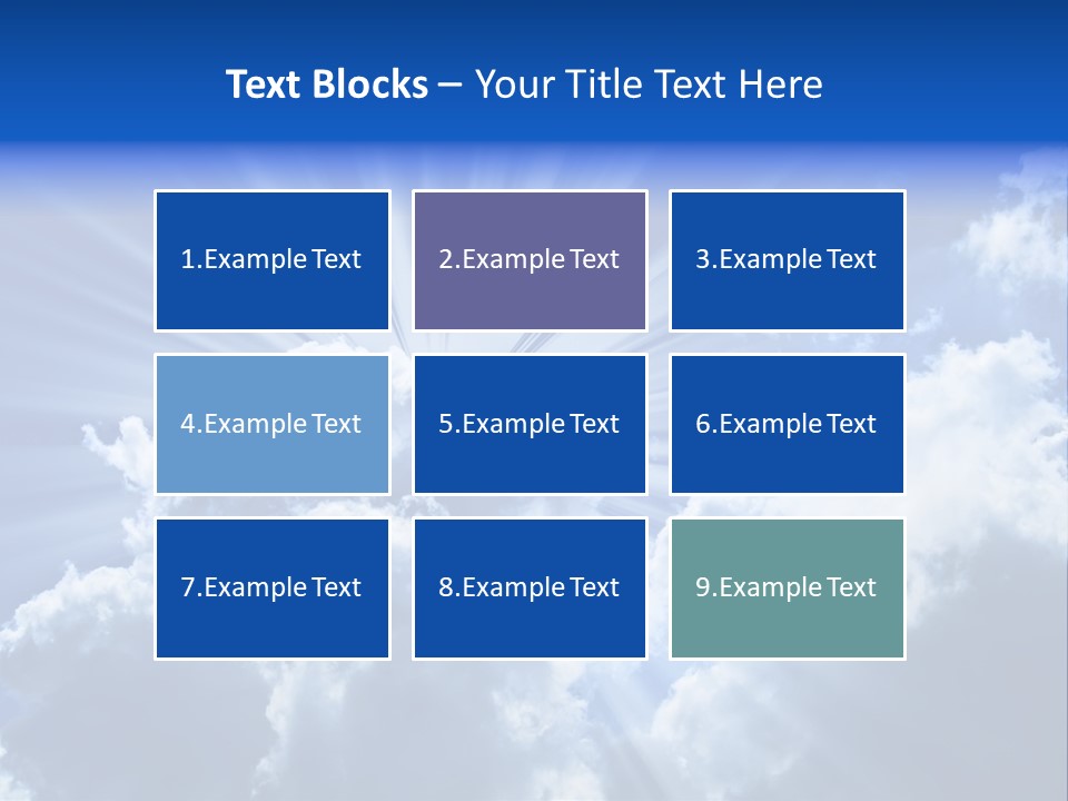 A Blue Sky With Clouds And Sun Rays PowerPoint Template