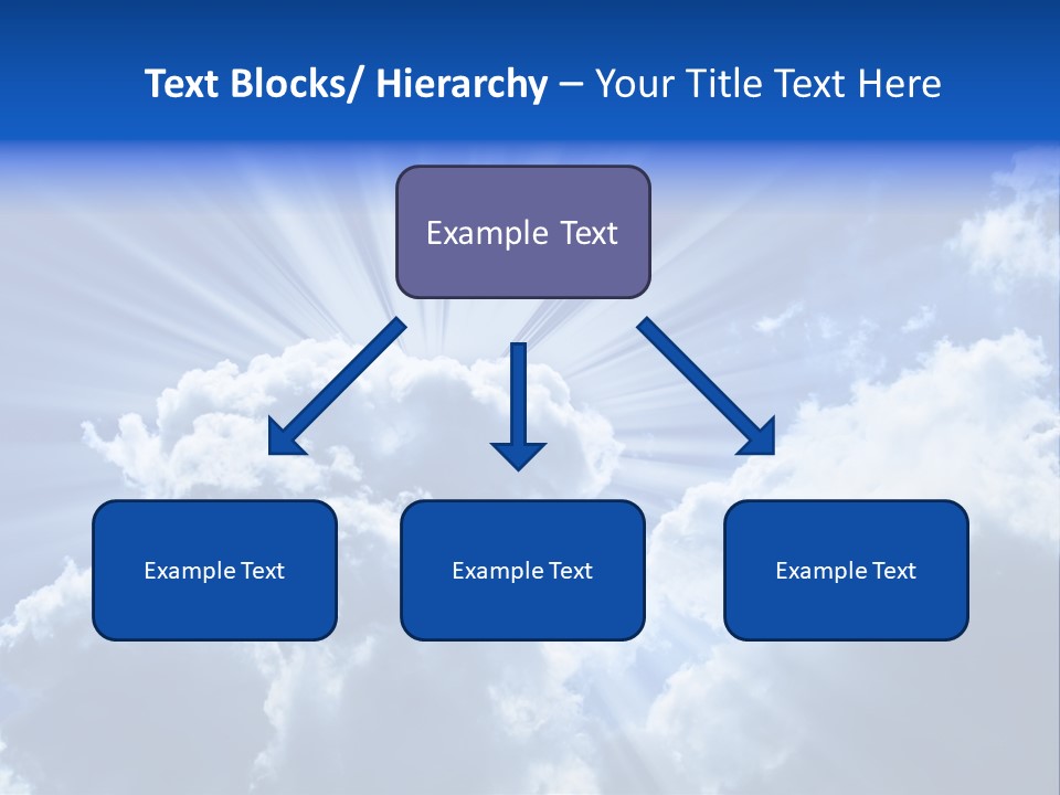 A Blue Sky With Clouds And Sun Rays PowerPoint Template