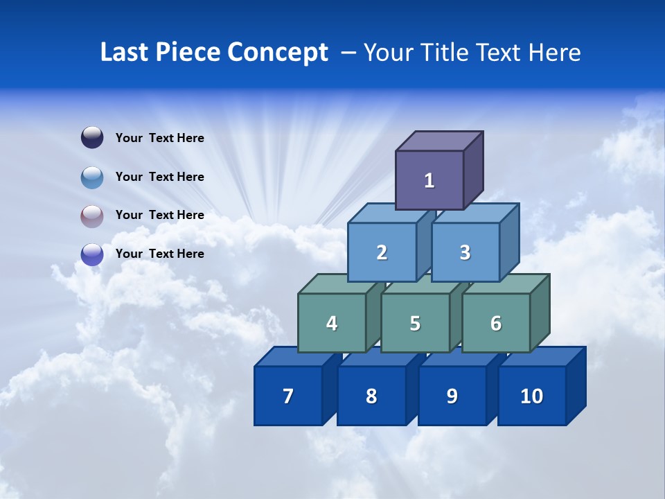 A Blue Sky With Clouds And Sun Rays PowerPoint Template