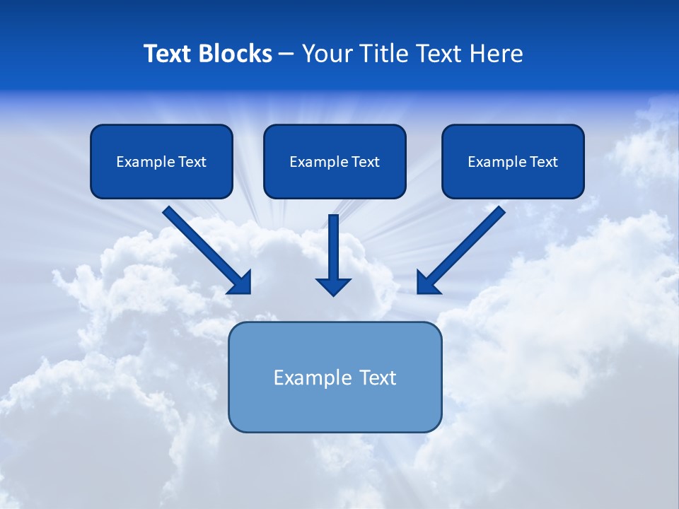 A Blue Sky With Clouds And Sun Rays PowerPoint Template