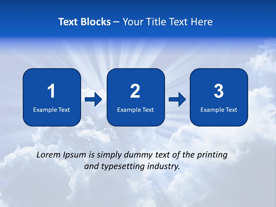 A Blue Sky With Clouds And Sun Rays PowerPoint Template
