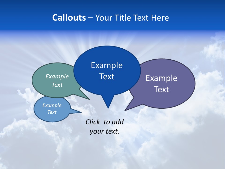 A Blue Sky With Clouds And Sun Rays PowerPoint Template