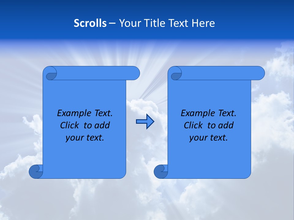 A Blue Sky With Clouds And Sun Rays PowerPoint Template