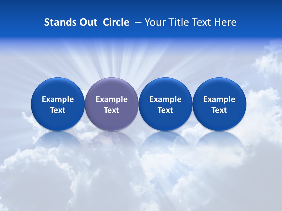 A Blue Sky With Clouds And Sun Rays PowerPoint Template