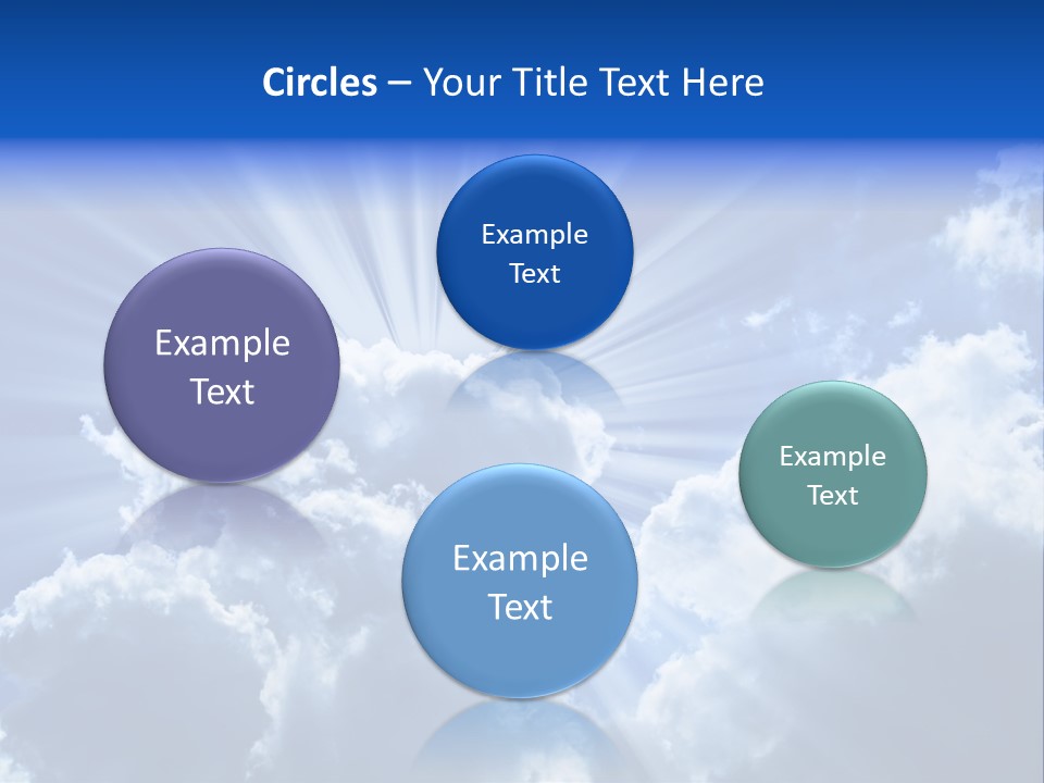 A Blue Sky With Clouds And Sun Rays PowerPoint Template