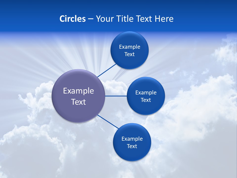 A Blue Sky With Clouds And Sun Rays PowerPoint Template