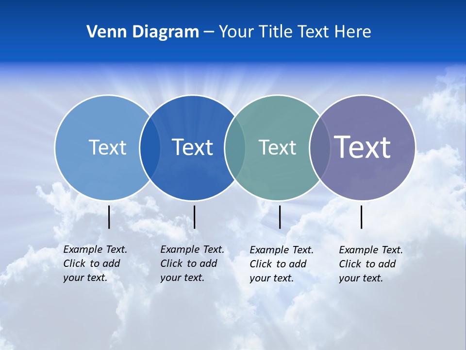 A Blue Sky With Clouds And Sun Rays PowerPoint Template