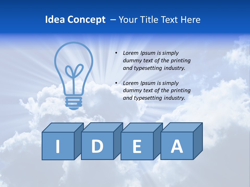 A Blue Sky With Clouds And Sun Rays PowerPoint Template