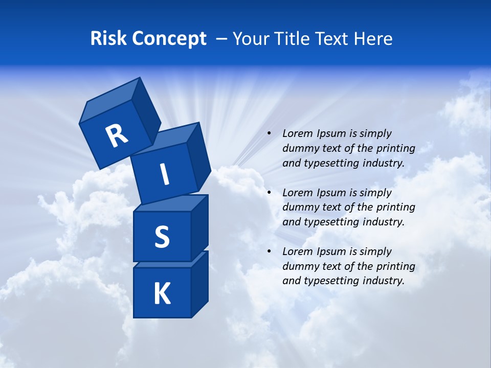 A Blue Sky With Clouds And Sun Rays PowerPoint Template