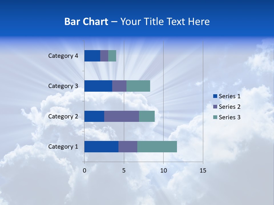 A Blue Sky With Clouds And Sun Rays PowerPoint Template