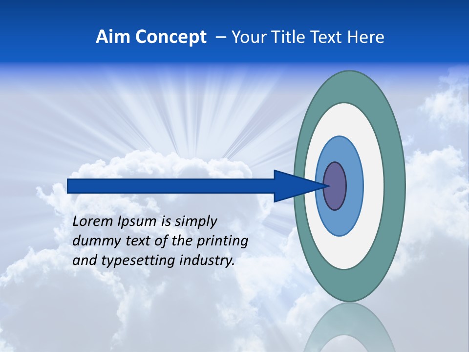 A Blue Sky With Clouds And Sun Rays PowerPoint Template