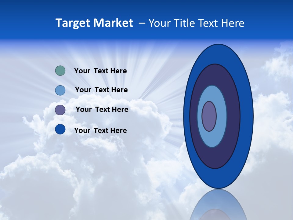 A Blue Sky With Clouds And Sun Rays PowerPoint Template