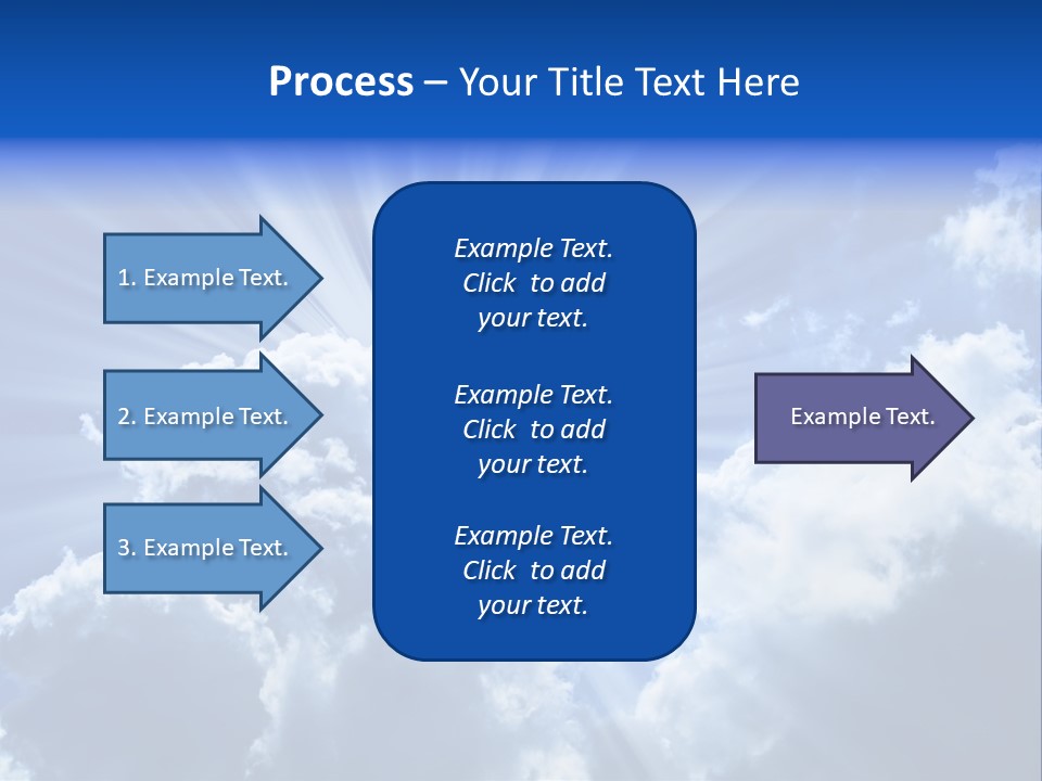 A Blue Sky With Clouds And Sun Rays PowerPoint Template