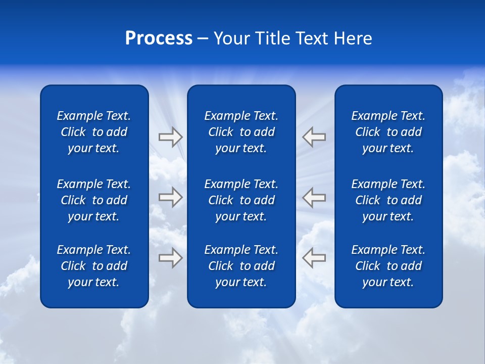 A Blue Sky With Clouds And Sun Rays PowerPoint Template