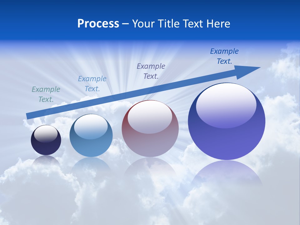 A Blue Sky With Clouds And Sun Rays PowerPoint Template