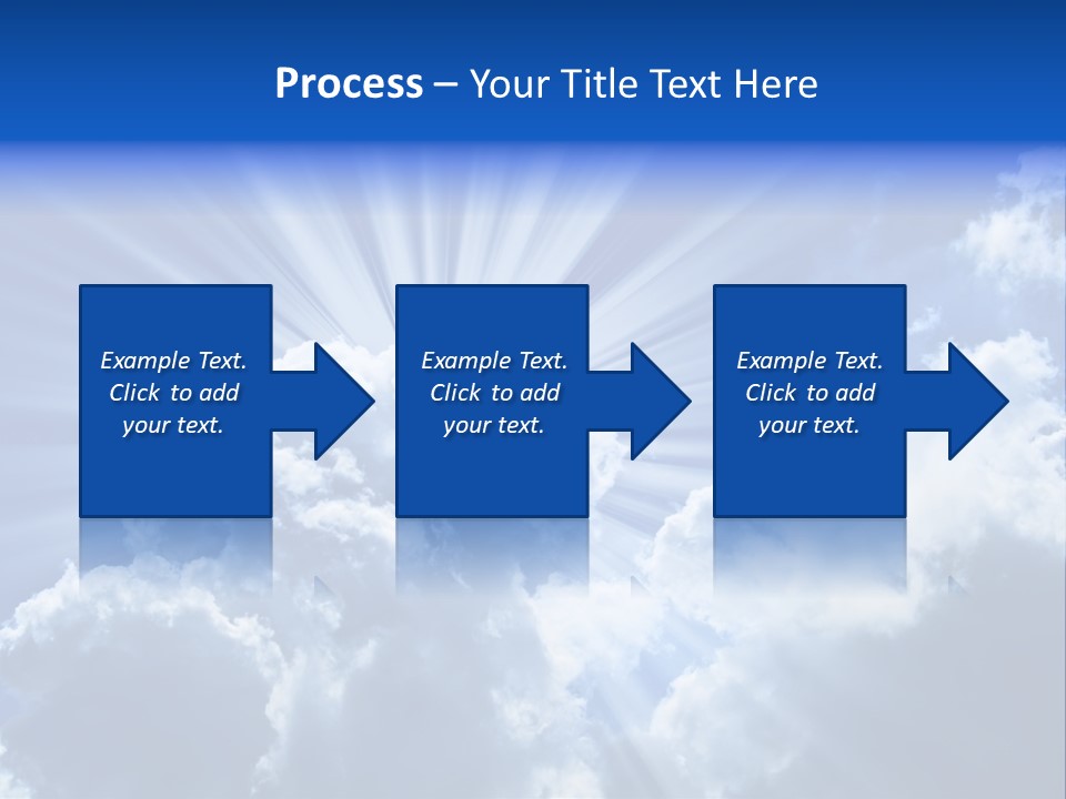 A Blue Sky With Clouds And Sun Rays PowerPoint Template