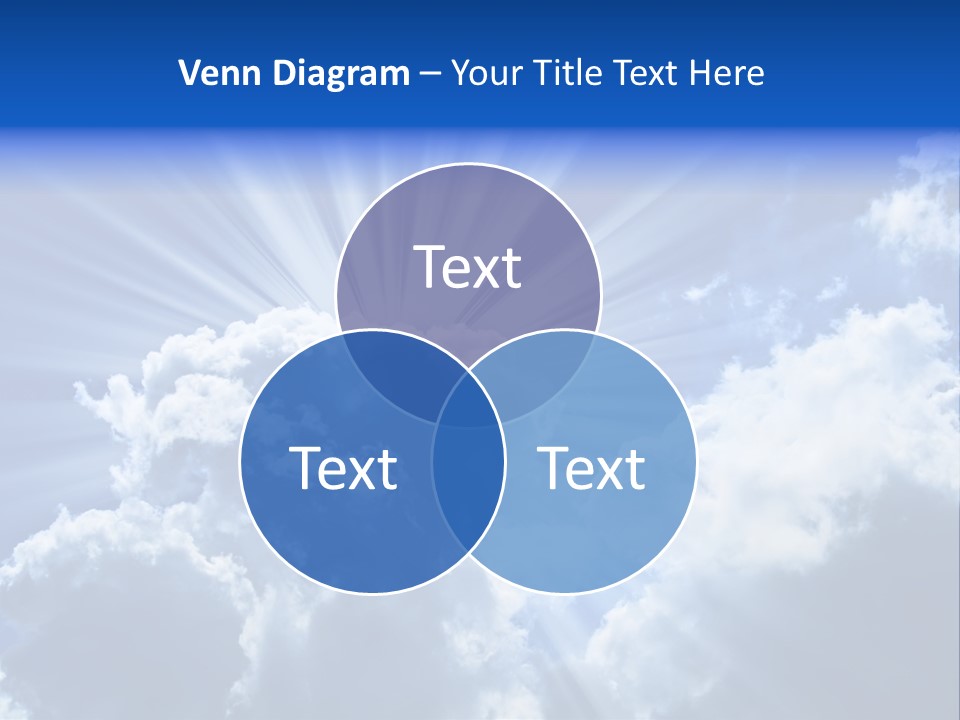 A Blue Sky With Clouds And Sun Rays PowerPoint Template
