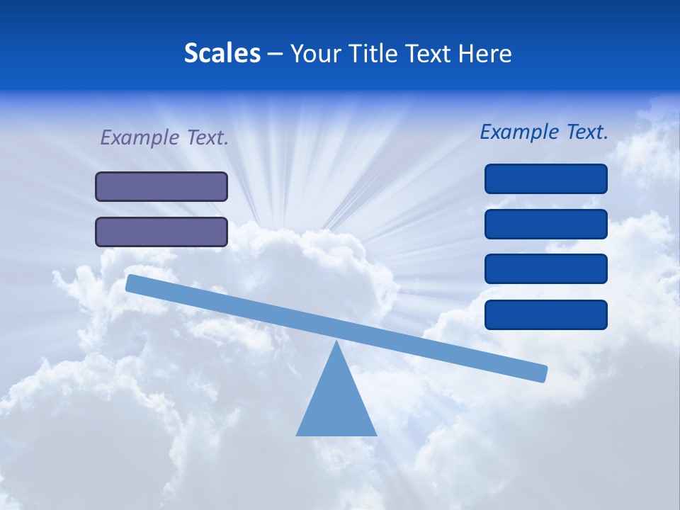 A Blue Sky With Clouds And Sun Rays PowerPoint Template
