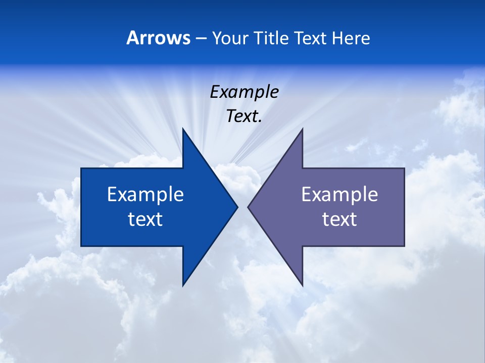 A Blue Sky With Clouds And Sun Rays PowerPoint Template