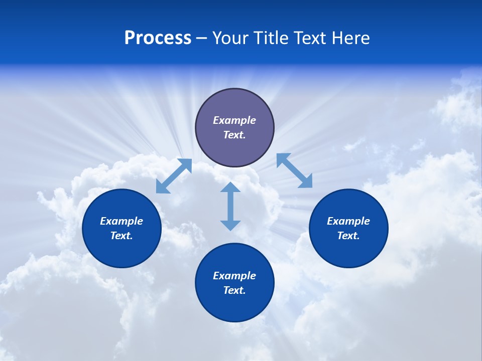 A Blue Sky With Clouds And Sun Rays PowerPoint Template