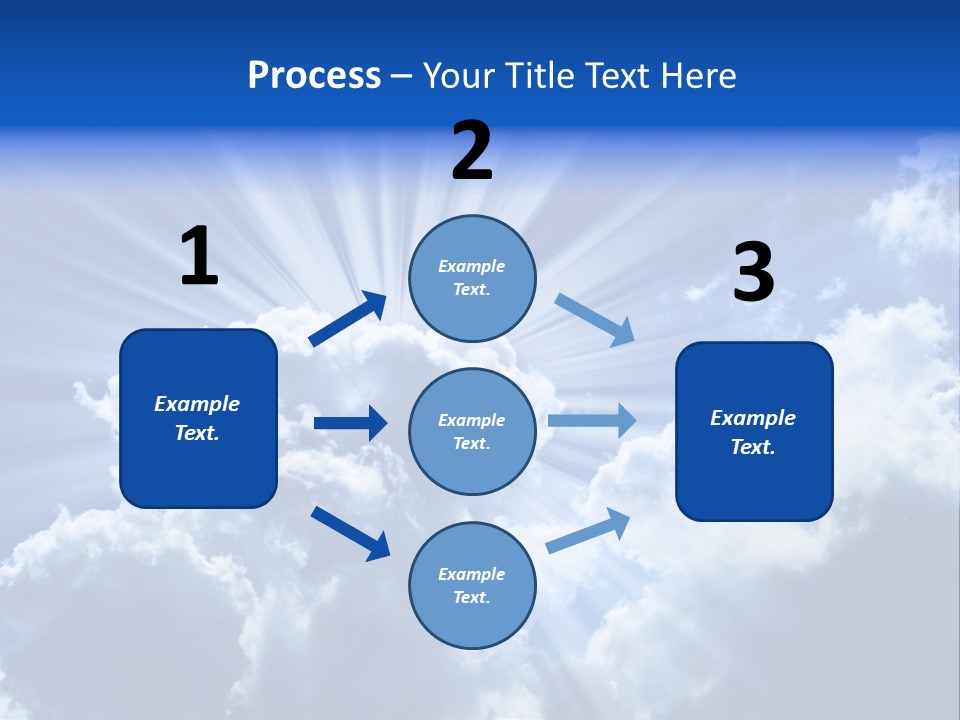 A Blue Sky With Clouds And Sun Rays PowerPoint Template